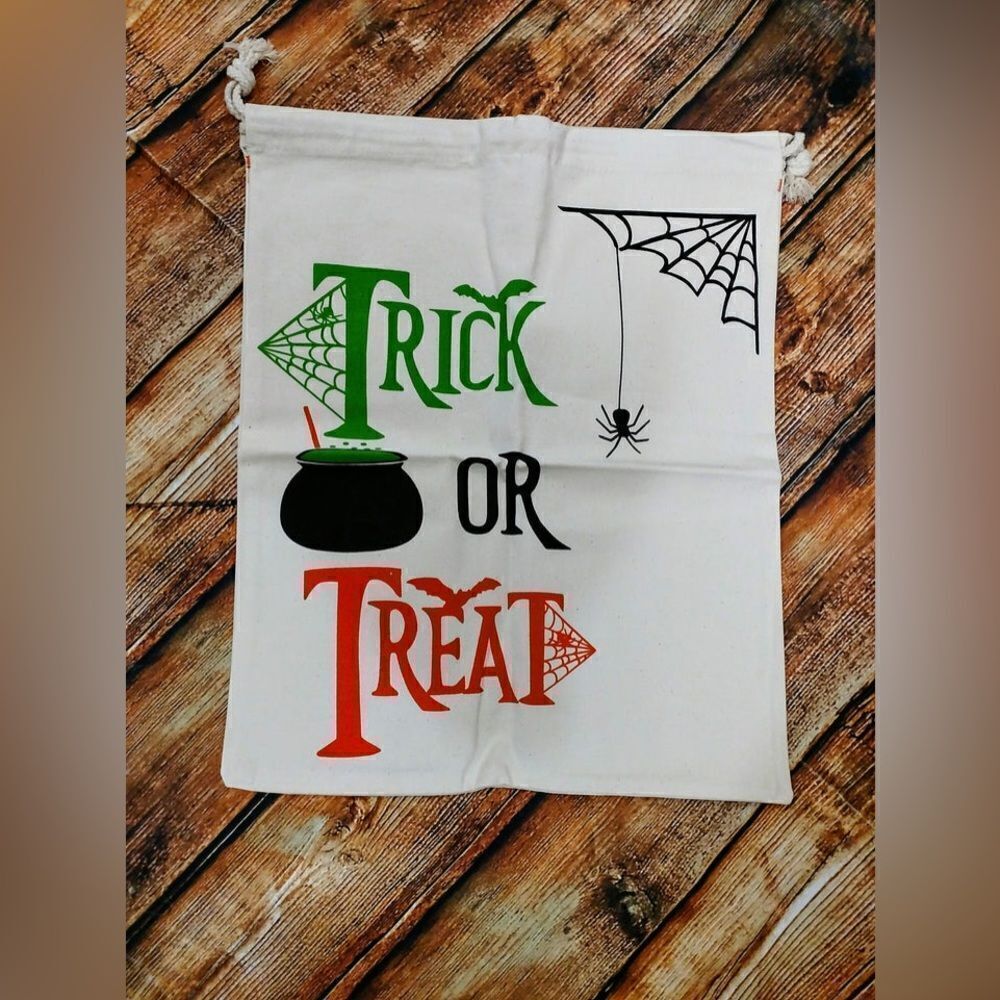 Halloween canvas reusable, trick-or-treat bag